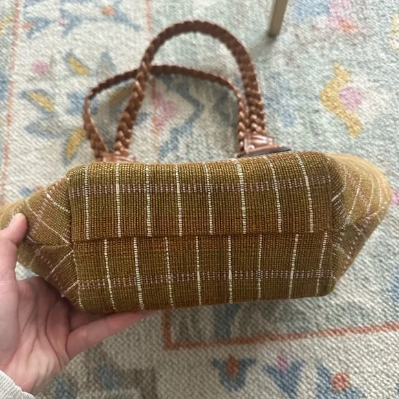 funky vintage woven plaid shoulder bag - Picture 2 of 8